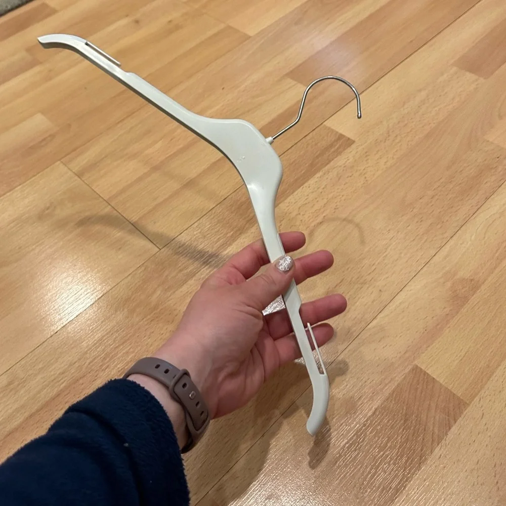 White and silver hanger